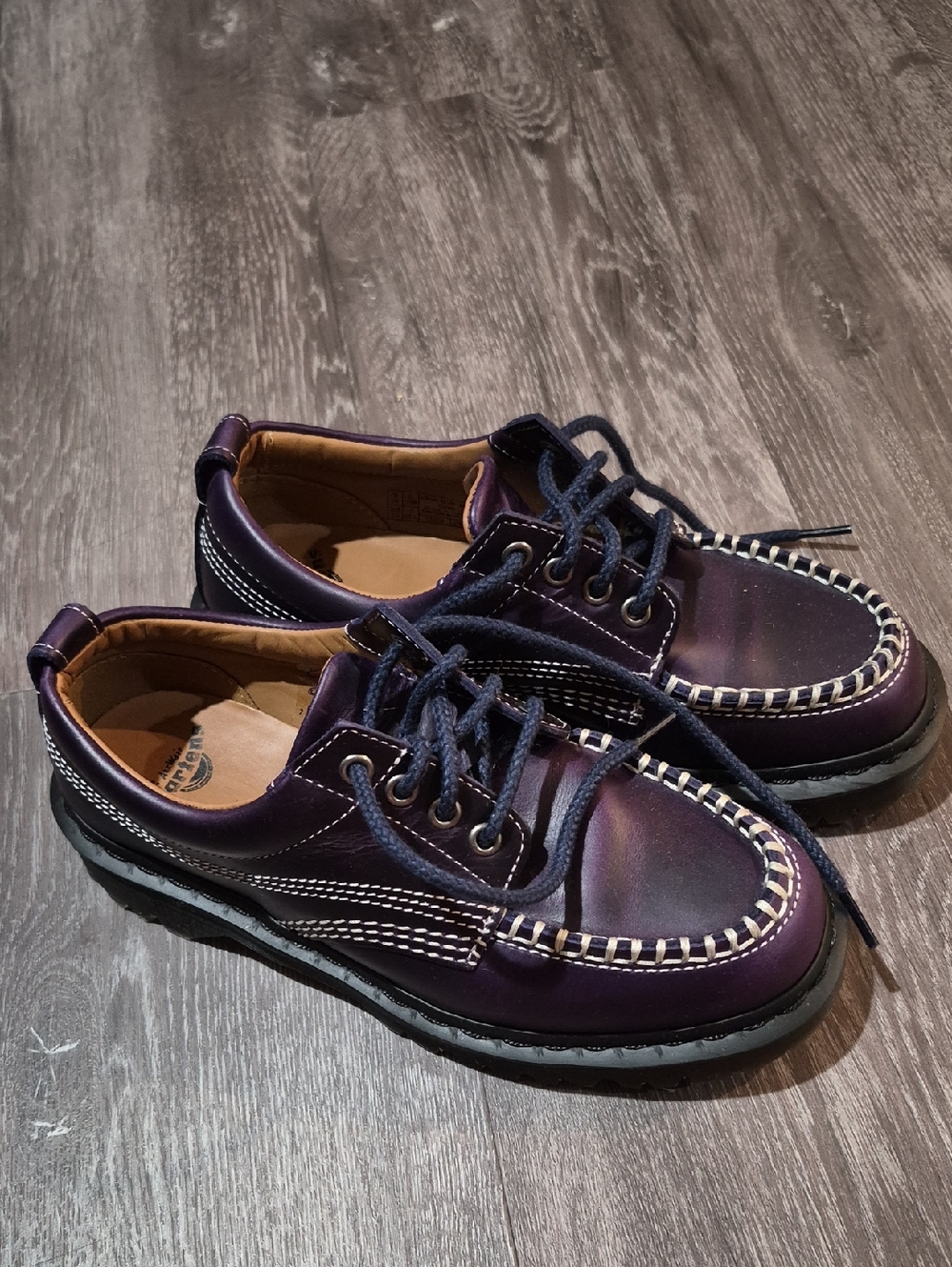 Dr. Martens Purple Leather Lace-Up  Shoes